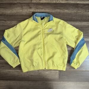 Nike Jacket Womens Small Yellow Heritage Woven Polyester Colorblock